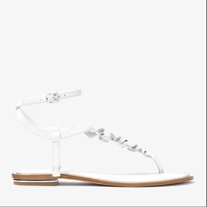 Michael Kors Bella Ruffled Leather Sandal